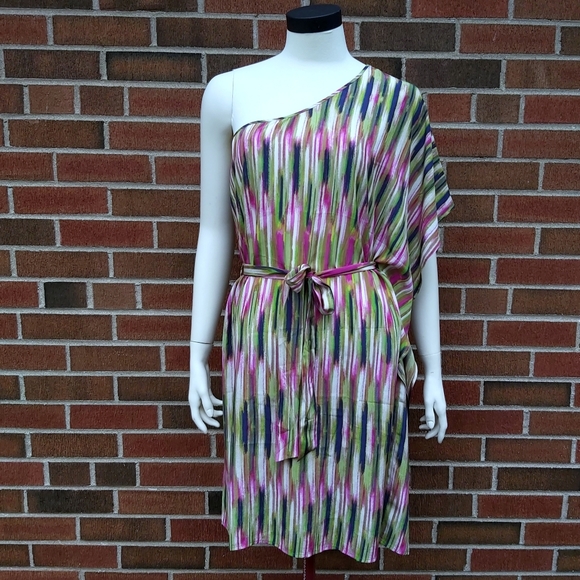 Charlie Jade Silk One Shoulder Drape Dress - Picture 2 of 10